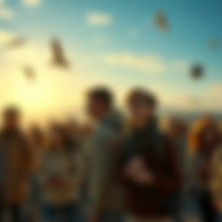 A group of individuals exploring new environments, representing permanent reality shifts.