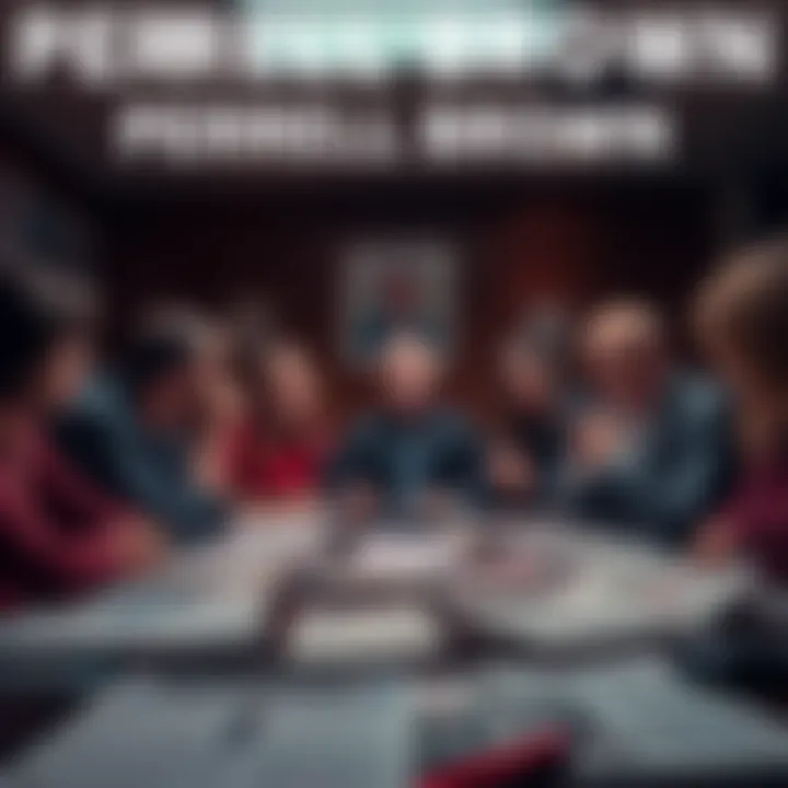 Perrell Brown Case Investigation A group of people discussing the Perrell Brown case in a tense atmosphere, with news articles and documents spread out on a table