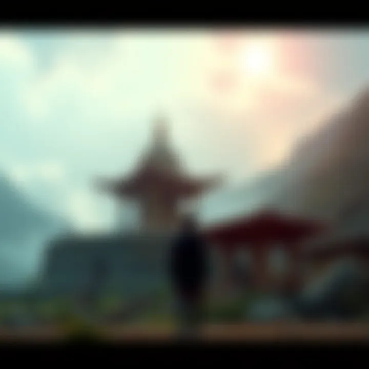 A person standing in front of an ancient worship site, preparing for spiritual practices and reflecting on connections.