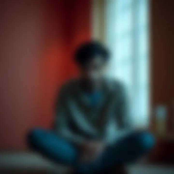 Person looking anxious during Rahu Mahadasha Individual sitting in a quiet space, looking stressed and overwhelmed, symbolizing emotional challenges during Rahu Mahadasha.