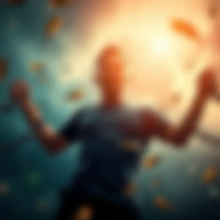 A person breaking free from chains, symbolizing overcoming limiting beliefs and achieving personal growth.
