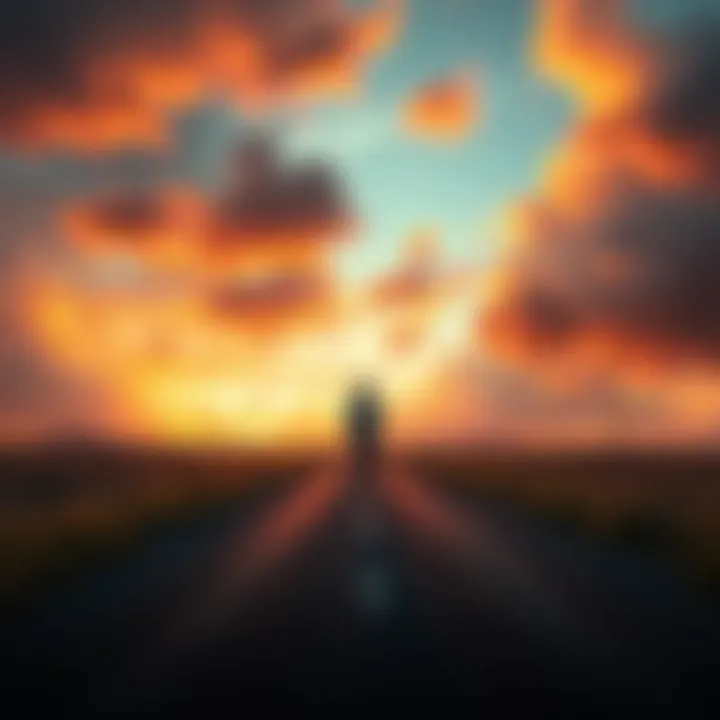 A person looking at two paths, symbolizing the choice to fully commit to personal growth or hold back