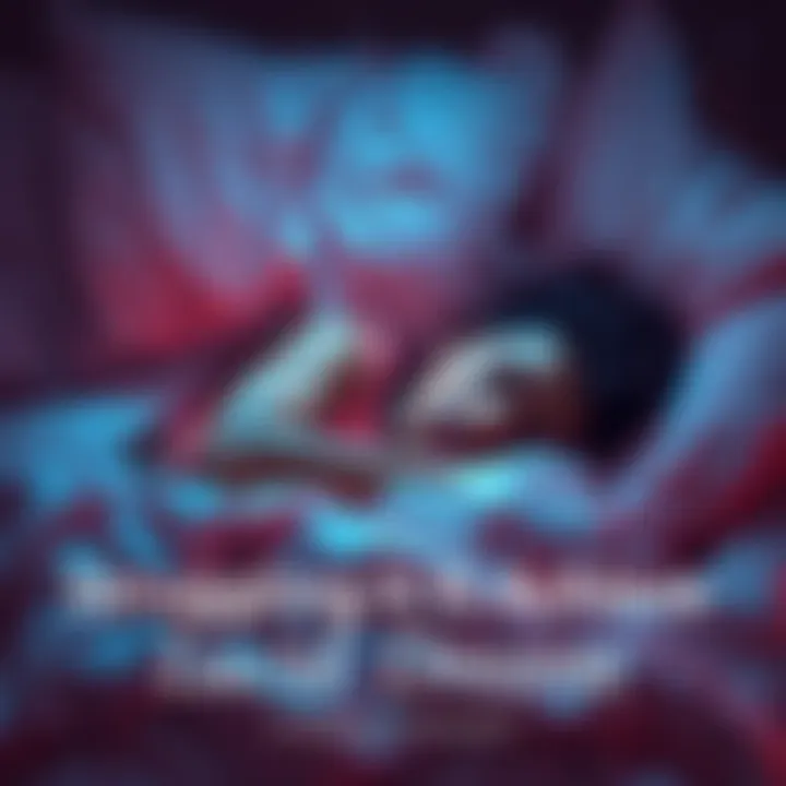 Person dreaming in bed A person sleeping peacefully in bed, surrounded by soft pillows and a dreamlike atmosphere