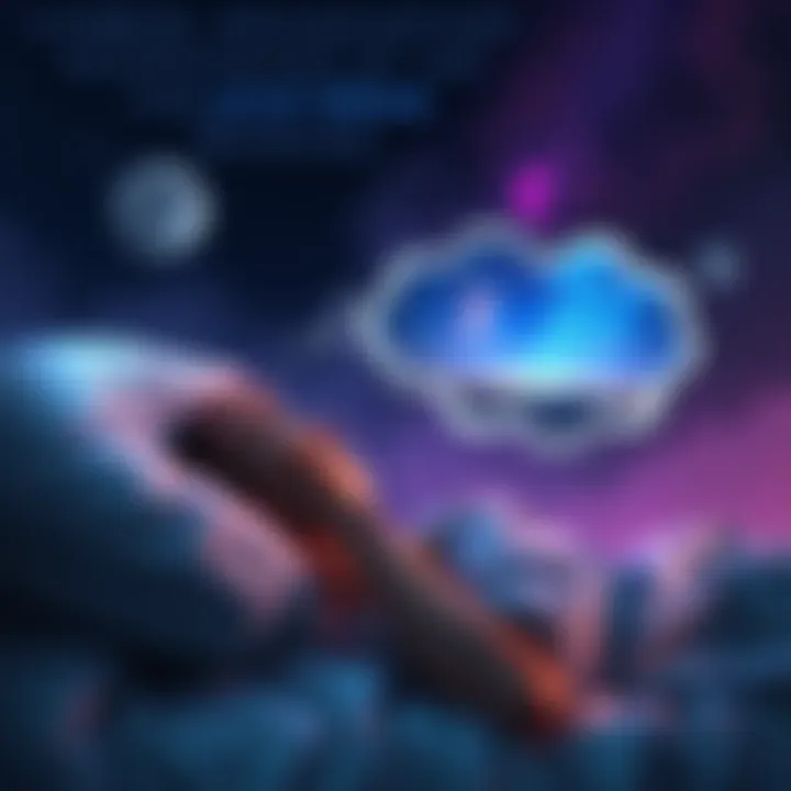 Person dreaming of lucid dreaming A person sleeping peacefully with a thought bubble showing a dreamy landscape