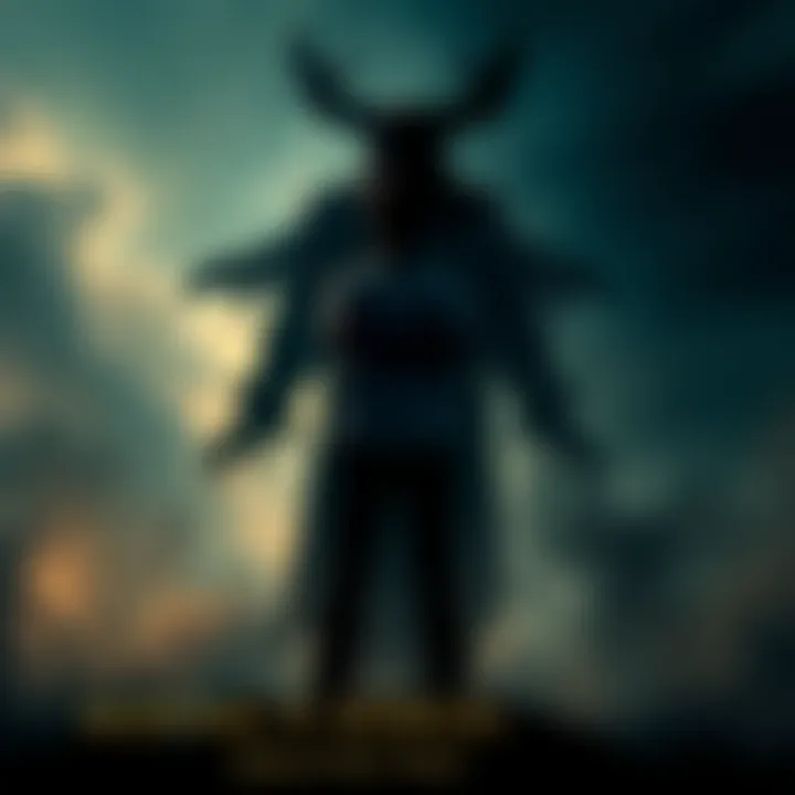 A person standing confidently while a shadowy figure represents challenges behind them. The scene symbolizes empowerment and overcoming obstacles.