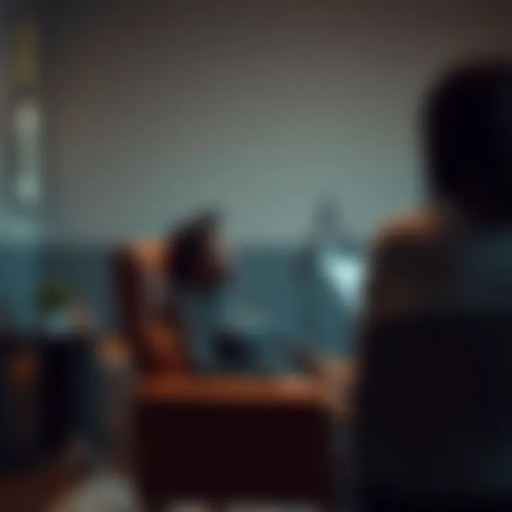 Person attending EMDR therapy session A person sits in a comfortable therapy chair during an EMDR session, focusing on a therapist's instructions with a calm expression.