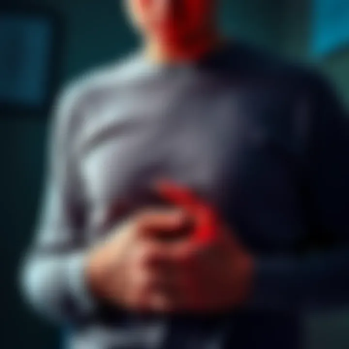 A person looks anxious with a hand on their stomach, reflecting on a paranormal experience