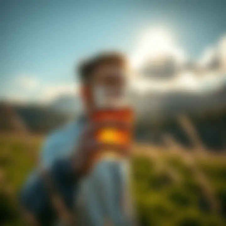 Person holding a beer in a serene setting Individual reflecting on spirituality while holding a beer in nature