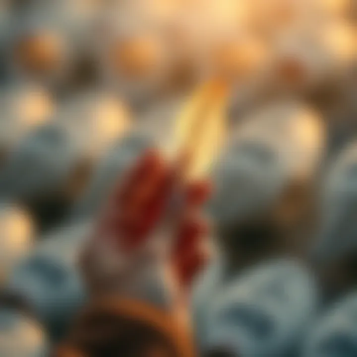 A person gently holding a soft feather, symbolizing a connection to a late grandmother, reflecting on memories and signs after her passing.