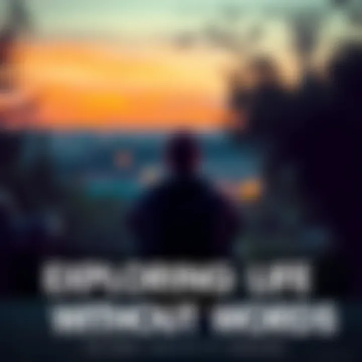 A person sitting in a serene environment, reflecting quietly with eyes closed, symbolizing introspection and self-discovery without spoken language.