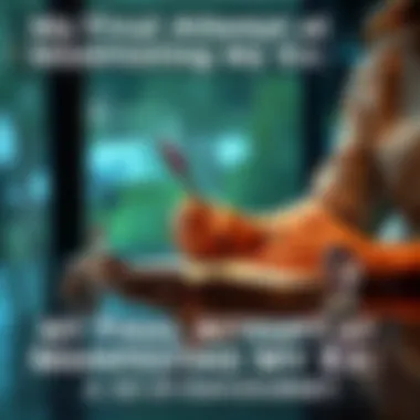 A person sitting at a table, writing in a journal with a crystal beside them, symbolizing self-reflection and manifesting intentions.