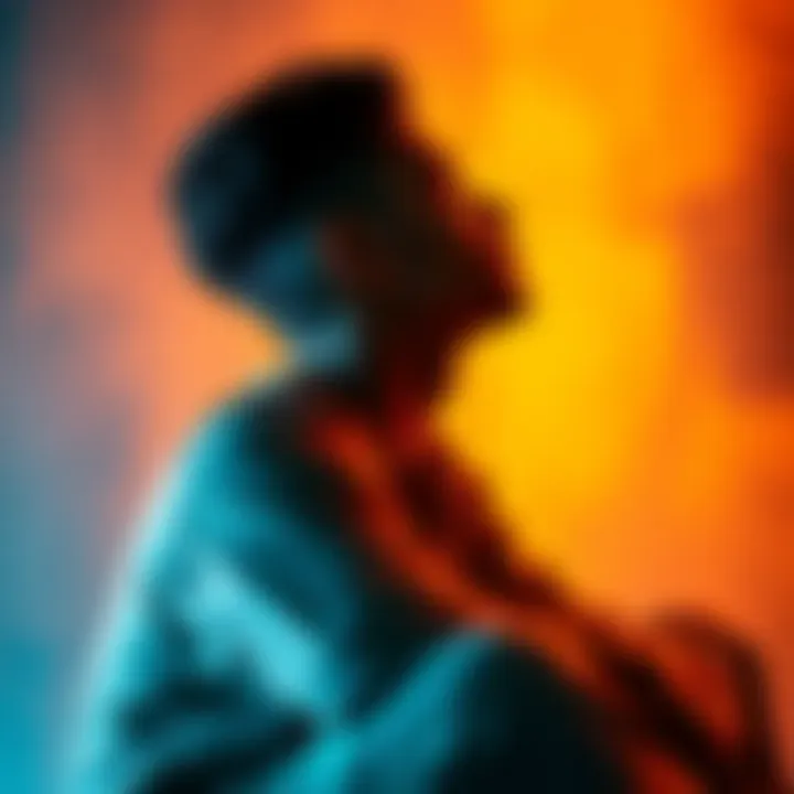 Individual sitting peacefully with closed eyes, focusing on their inner thoughts, symbolizing self-reflection and connection with their higher self.