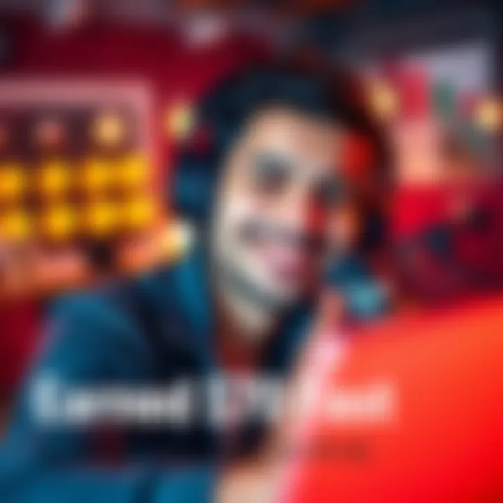 Person listening to a podcast Individual wearing headphones, smiling while listening to a podcast about wealth and positivity