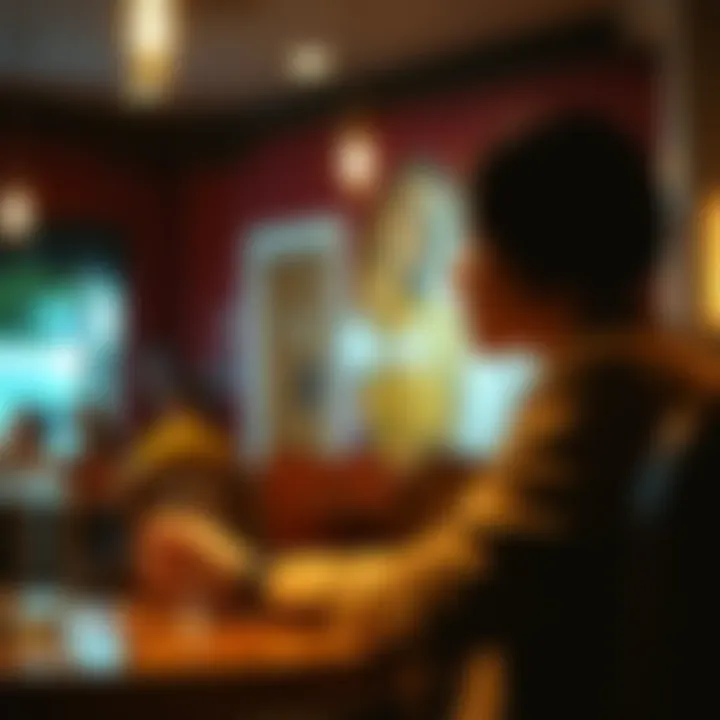 A person sitting in a cafe, intently listening to a stranger sharing personal secrets, with a warm and understanding expression.