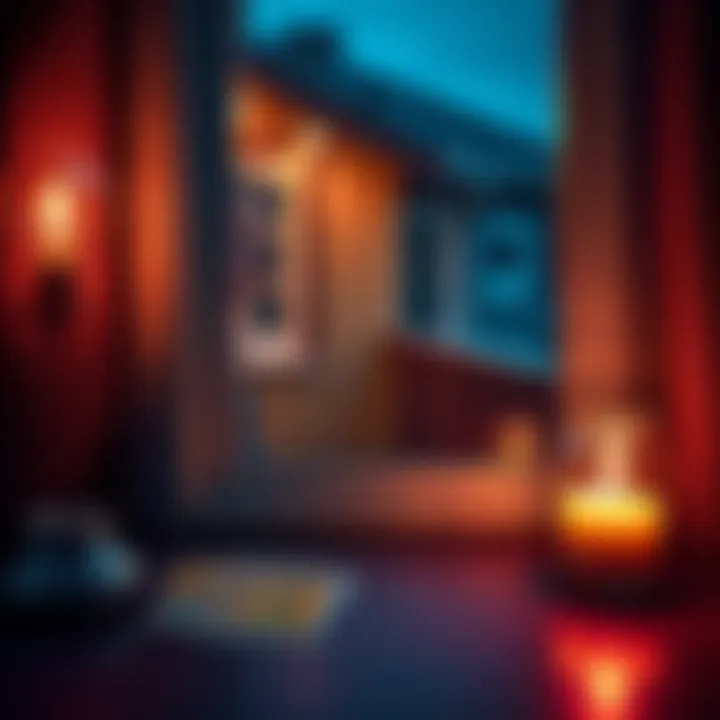 A person peering from a window, expressing curiosity about what lies outside, with tarot cards laid out on a table nearby.