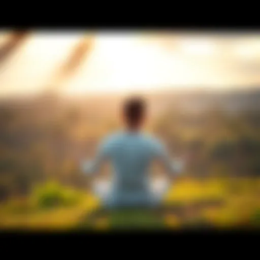 Individual sitting cross-legged in a serene natural setting, reflecting on devotion and spiritual growth