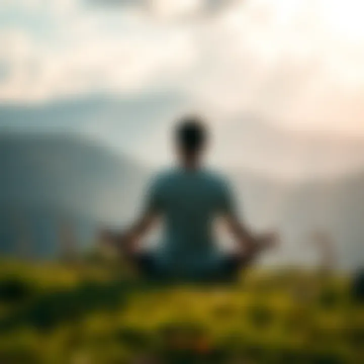 A person sitting cross-legged in a serene natural setting, practicing meditation and finding inner peace