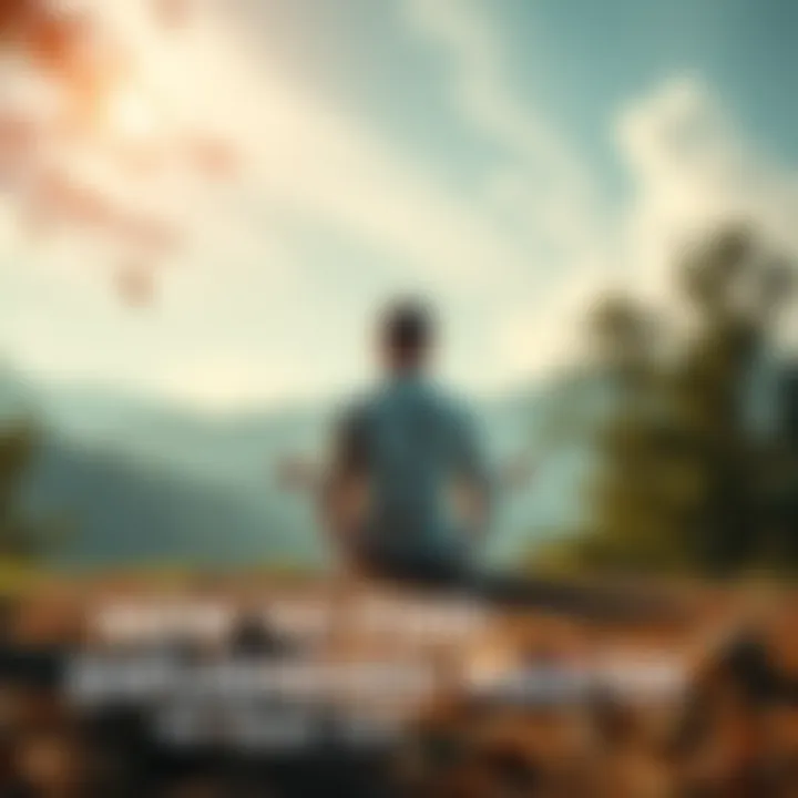 Person meditating in nature A person sitting cross-legged in a peaceful outdoor setting, seeking spiritual guidance.