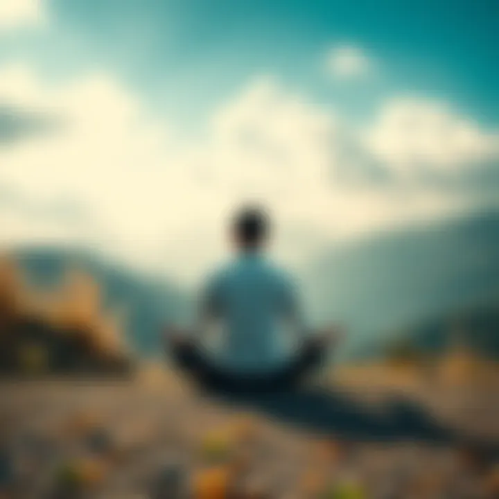 A person sitting cross-legged in a serene outdoor setting, practicing meditation to enhance psychic abilities