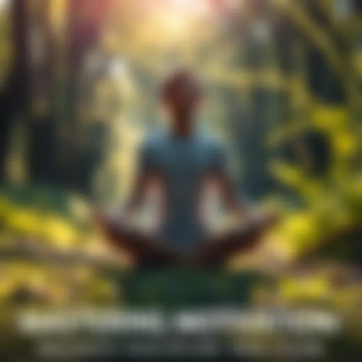 A person sitting cross-legged in a serene natural setting, surrounded by trees and sunlight, symbolizing balance and mindfulness.