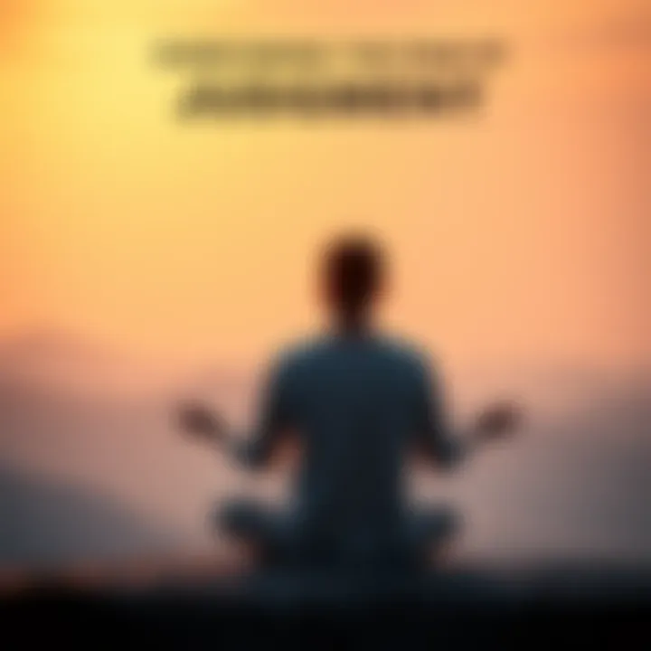 Individual meditating peacefully in a serene setting, focusing on self-empowerment to overcome fear of judgment