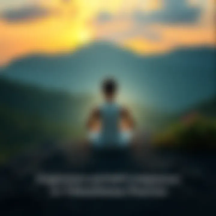 A person sitting cross-legged in a serene environment, reflecting on self-forgiveness while practicing Vipassana meditation