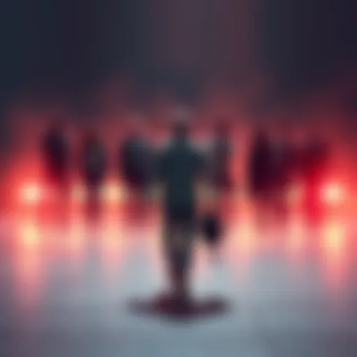 A person walking away from a group of people who appear to be arguing or displaying negative behavior, symbolizing the decision to leave toxic relationships.