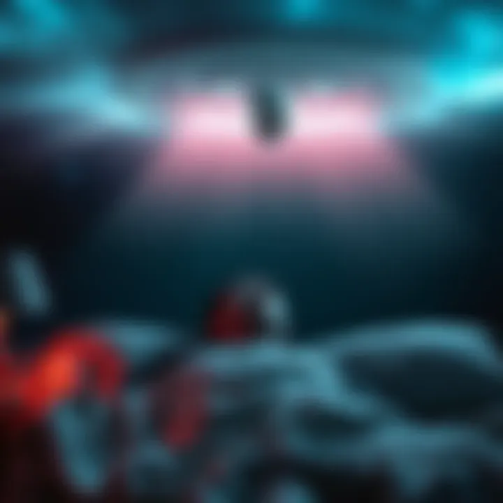 A person in bed looking terrified as an alien figure hovers above them in a dream setting at night.