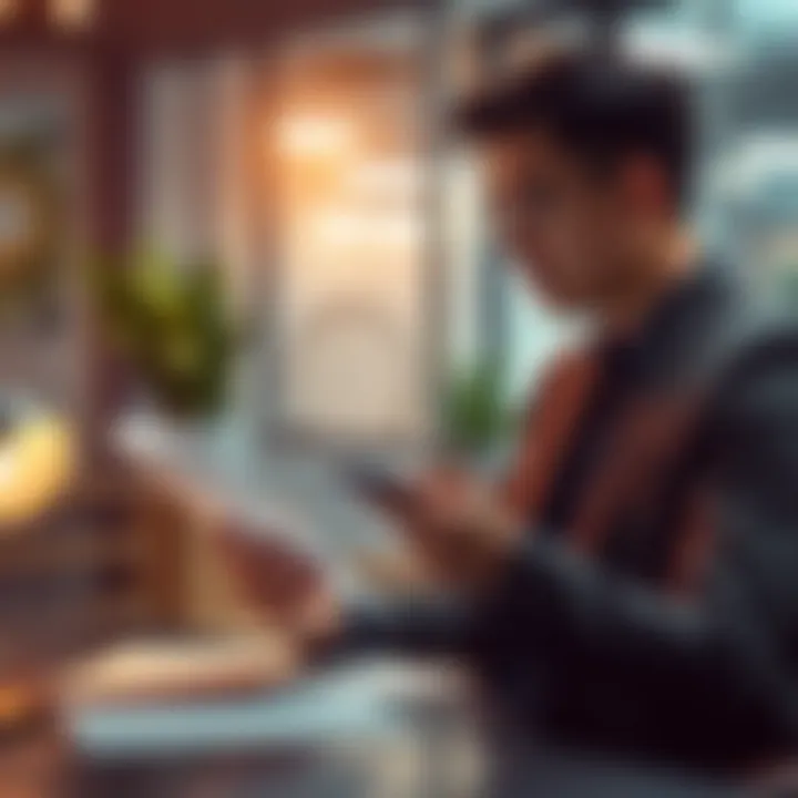 Job seeker studying notes and practicing interview skills before an important job interview