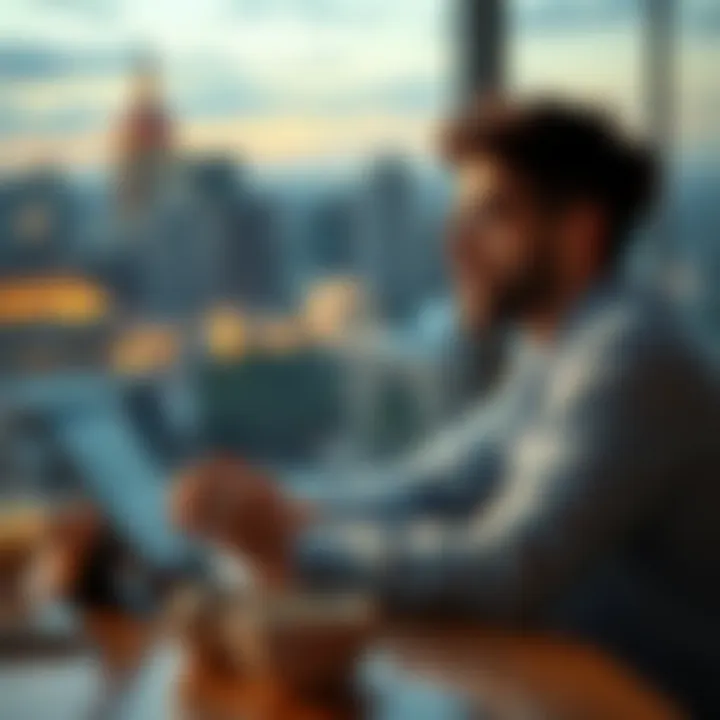 A person sitting at a table, looking at a tablet with a curious expression, catching up on recent events about 3i atlas and unusual happenings after returning from vacation.