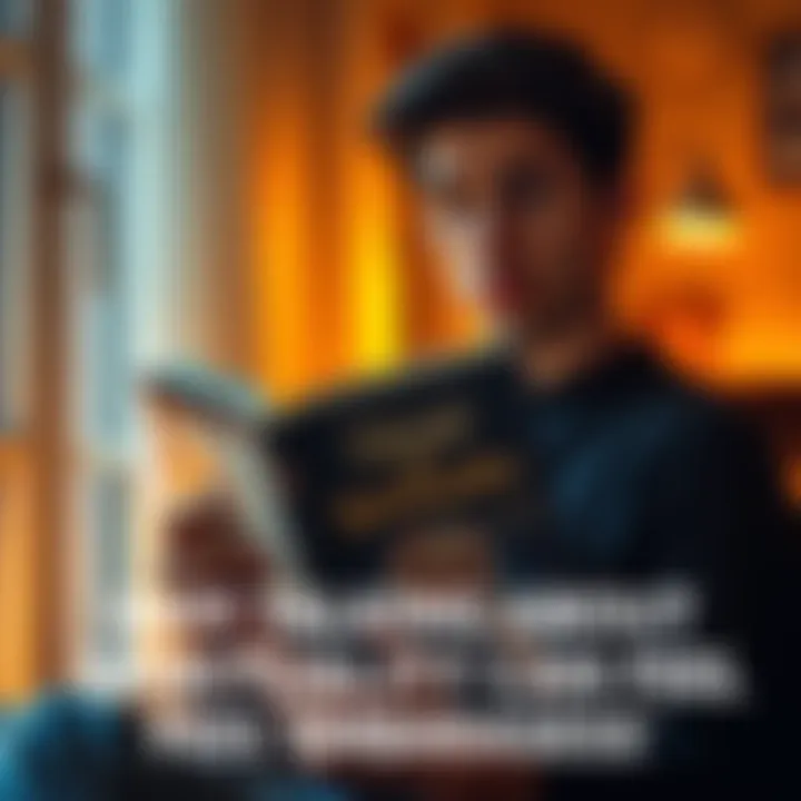A person appears deep in thought, holding a book on spirituality in a cozy setting, showcasing their interest in the topic despite feeling shy about it.
