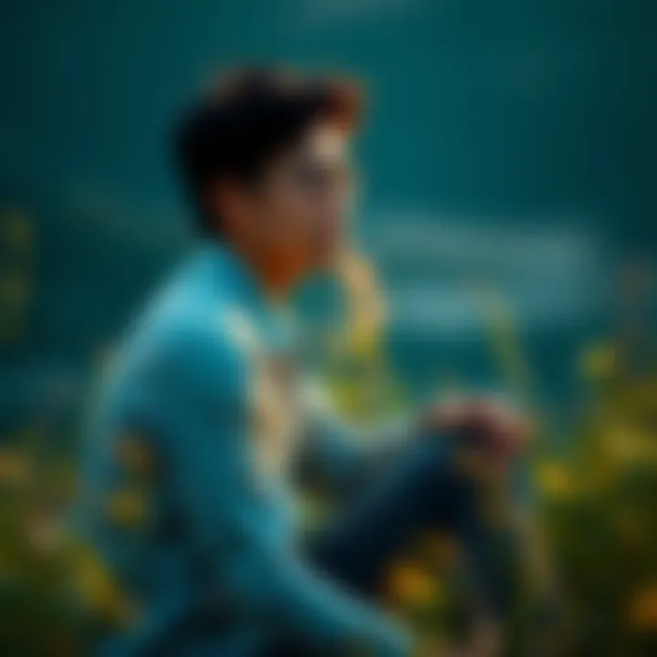 Person Reflecting on Astrological Traits A thoughtful individual sitting outdoors, looking contemplative while surrounded by nature, pondering their emotional traits linked to astrology.