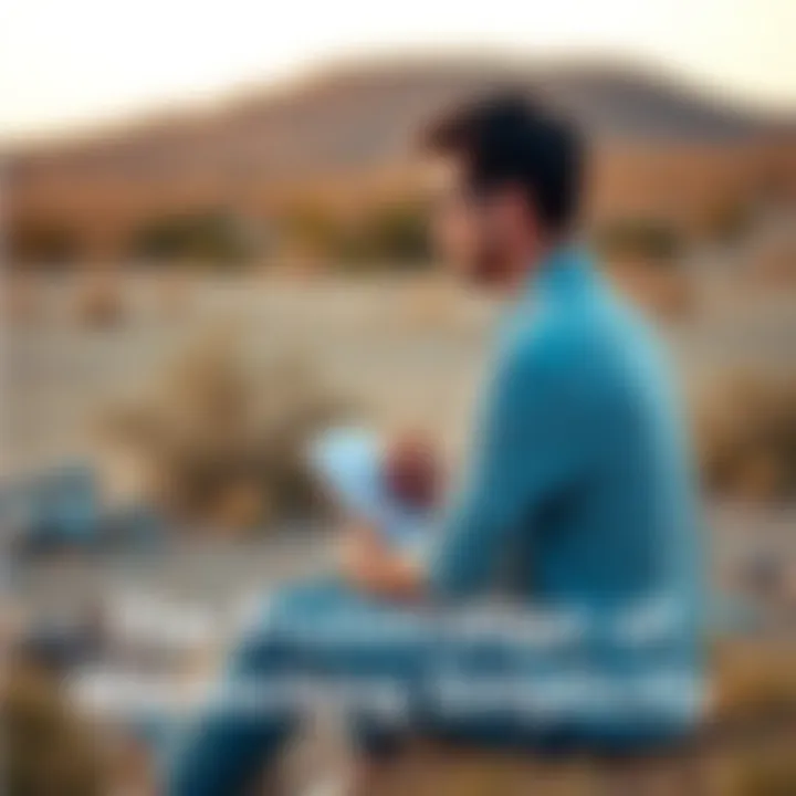 A person sitting in a peaceful setting, contemplating their goals with a notebook and pen, symbolizing self-reflection and personal growth