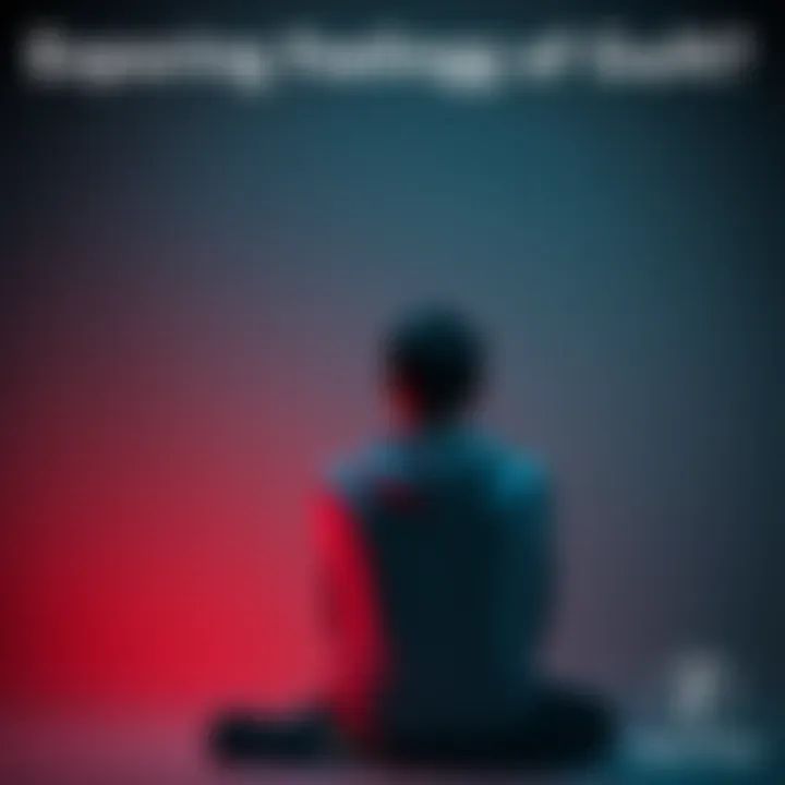 A person sitting alone, looking contemplative with a worried expression, symbolizing feelings of guilt and self-doubt.