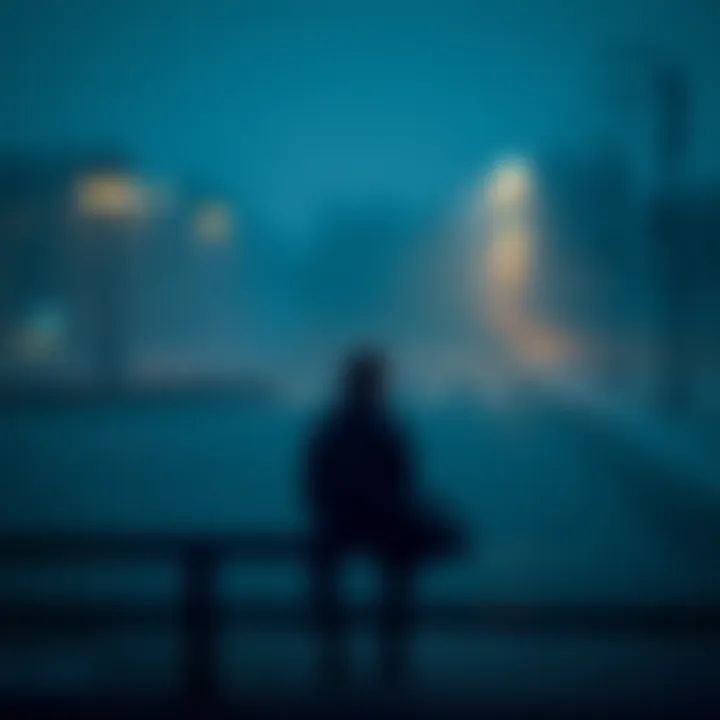 A person sitting alone on a bench, looking thoughtful and sad, symbolizing feelings of loneliness after being ghosted.
