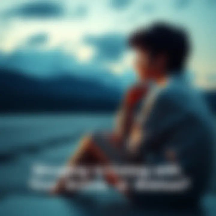 A person sits quietly in a serene setting, thinking deeply about their inner self and emotions, symbolizing the connection with anima and animus.