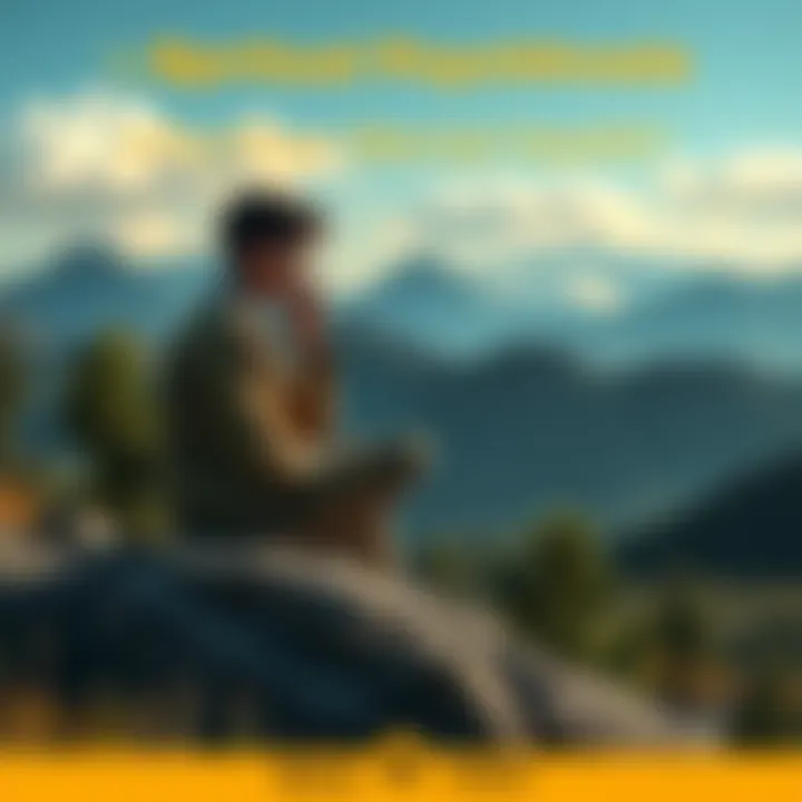 Individual sitting on a rock in a serene natural setting, deep in thought, symbolizing introspection after a relationship change.
