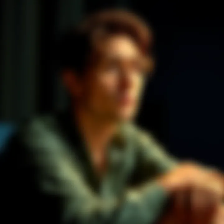 A person sitting quietly, looking thoughtful, with a serene expression, as they process their feelings and thoughts about others' opinions.