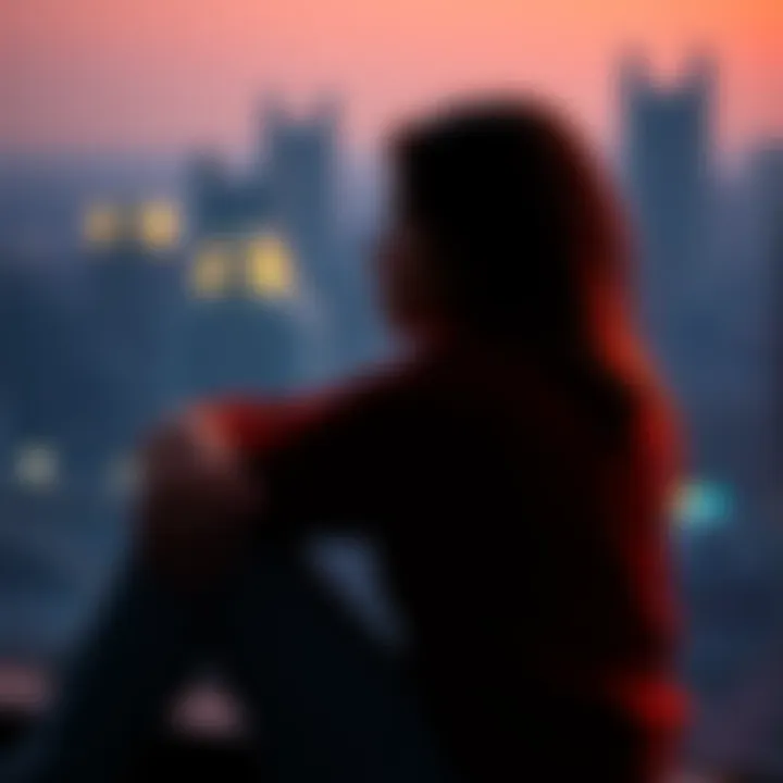 A person sitting alone, looking thoughtful as they reflect on their past relationship with an ex, showing signs of emotional distance.