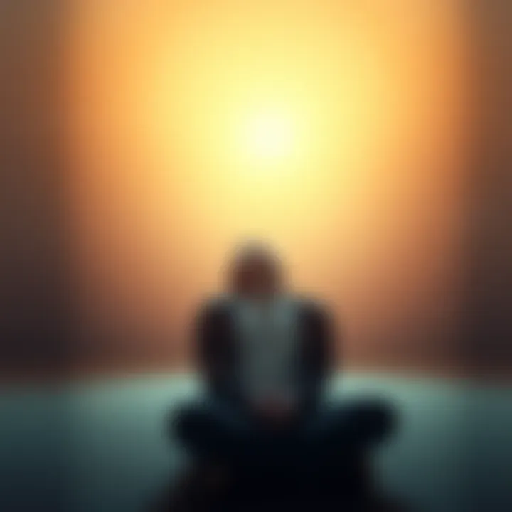A person sitting quietly with eyes closed, surrounded by soft light, symbolizing reflection on true intuition versus momentary feelings.