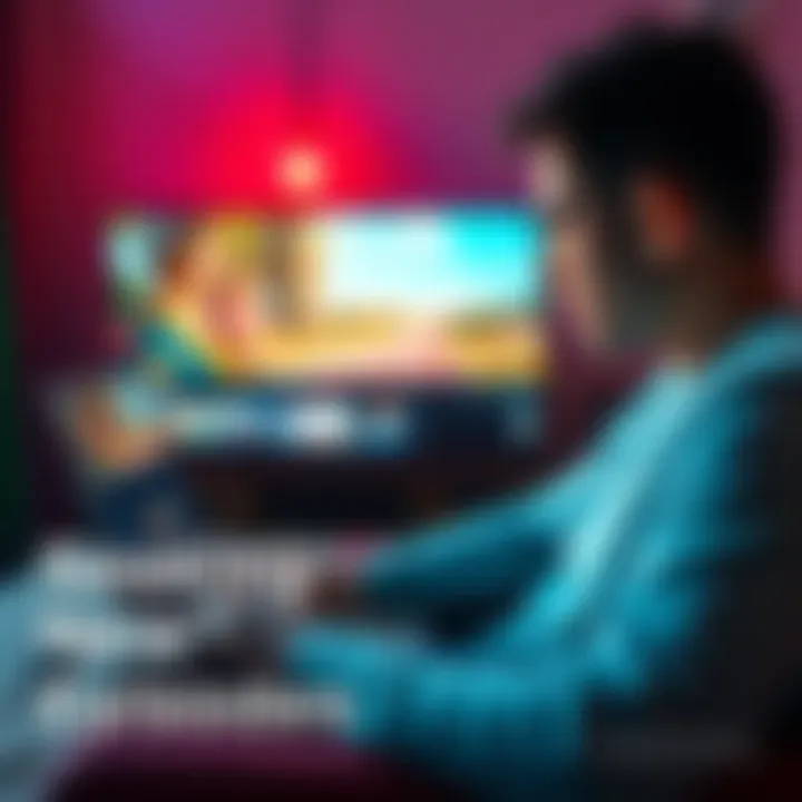 A person looking at a laptop while searching for new TV show episodes online with streaming platforms.