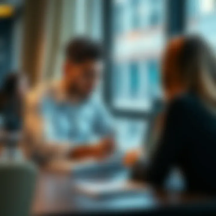 Individual sitting at a table with a concerned expression, looking at a notebook and pen, seeking advice from friends.