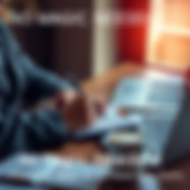 Person setting goals A person writing down personal and professional goals on a notepad at a desk with a laptop and coffee cup
