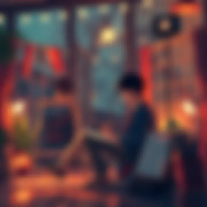 A person sketching with music An individual sits alone sketching with art supplies while listening to music, surrounded by a cozy atmosphere filled with nostalgic vibes.