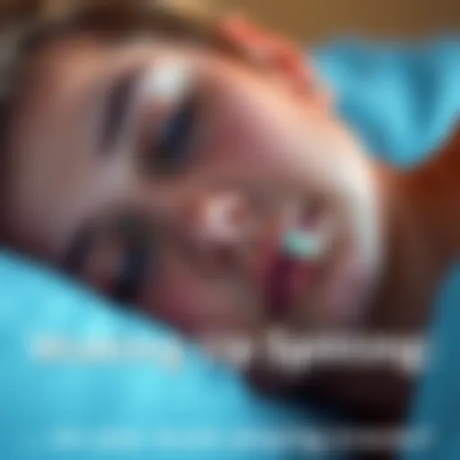A close-up of a person sleeping on a pillow with drool on their chin