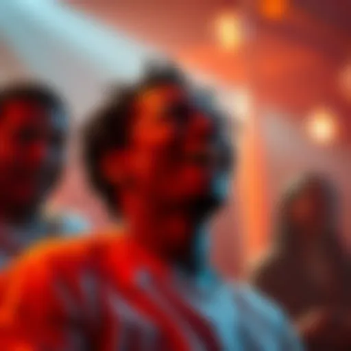 Individual expressing joy while communicating in the language Tenaren, surrounded by a warm, inviting atmosphere.