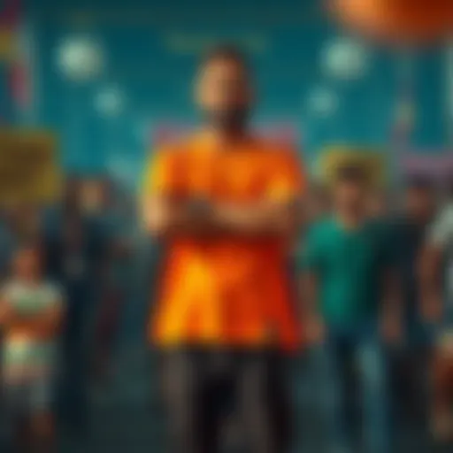A person standing confidently with arms crossed, showing commitment and support for their beliefs in a community setting.