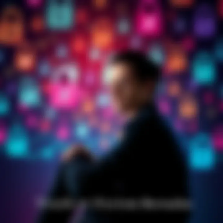 A person sitting alone, looking thoughtful with a contemplative expression, surrounded by blurred images representing secrets, such as locks and keys.