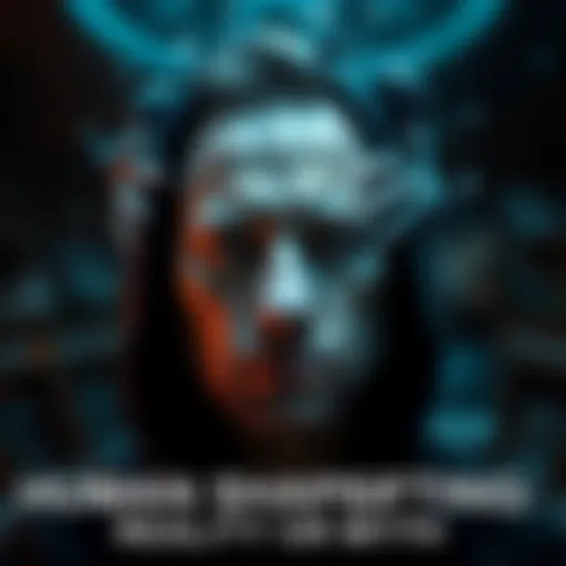 A person appears to shift their physical features in a mystical setting