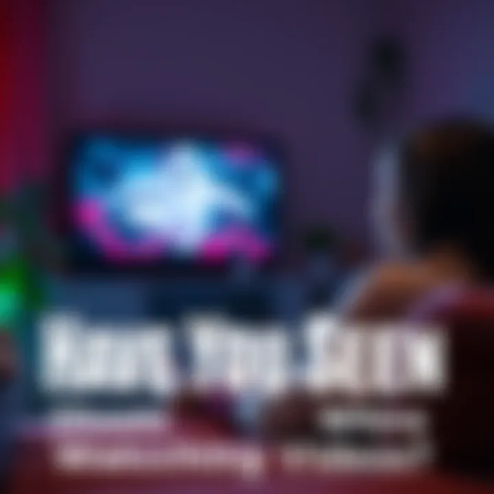A person sitting on a couch, intently watching a ghost-themed video on a TV, with a slight look of unease on their face.